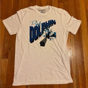 Pink Dolphin Glass Shatter Grahic T-Shirt Tee White Blue Medium NWOT